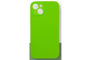 Чехол силиконовый с защитой камеры для Apple iPhone 13, iPhone 14 (ярко - зеленый)