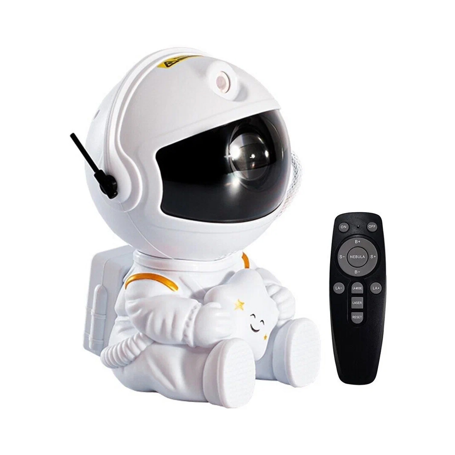 Лазерный проектор звездного неба Космонавт, ночник (белый)