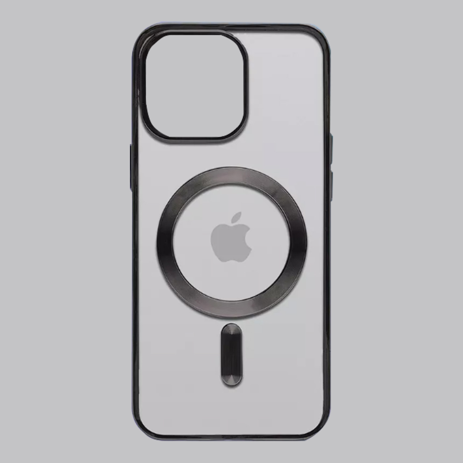 Чехол прозрачный силиконовый для Apple iPhone 15 Pro с MagSafe (черный)
