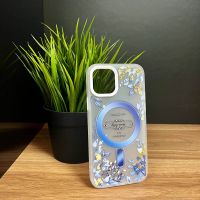Чехол TPU матовый с принтом цветы Enjoy Spring с MagSafe Apple iPhone 14 Pro Max (белый)