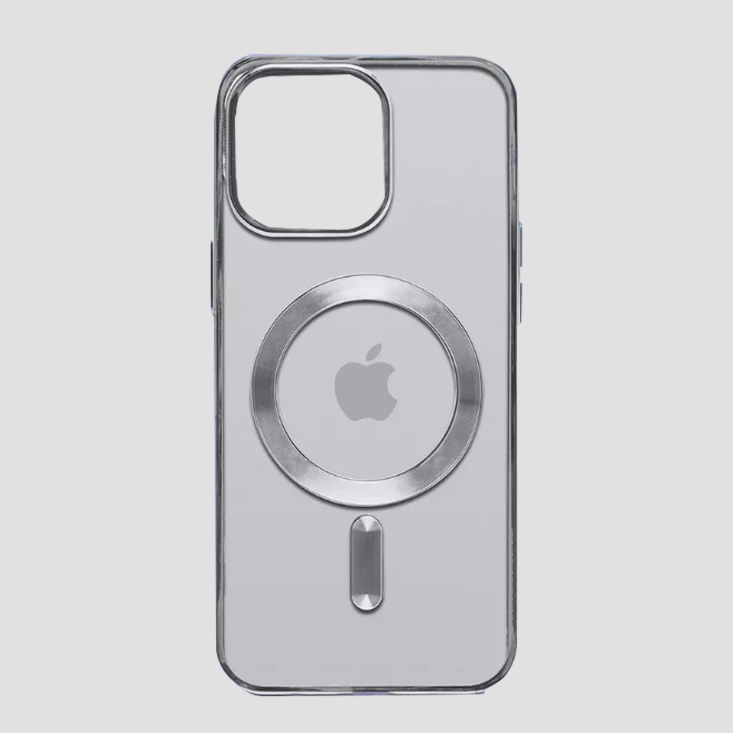 Чехол прозрачный силиконовый для Apple iPhone 14, iPhone 13 с MagSafe (серебристый)