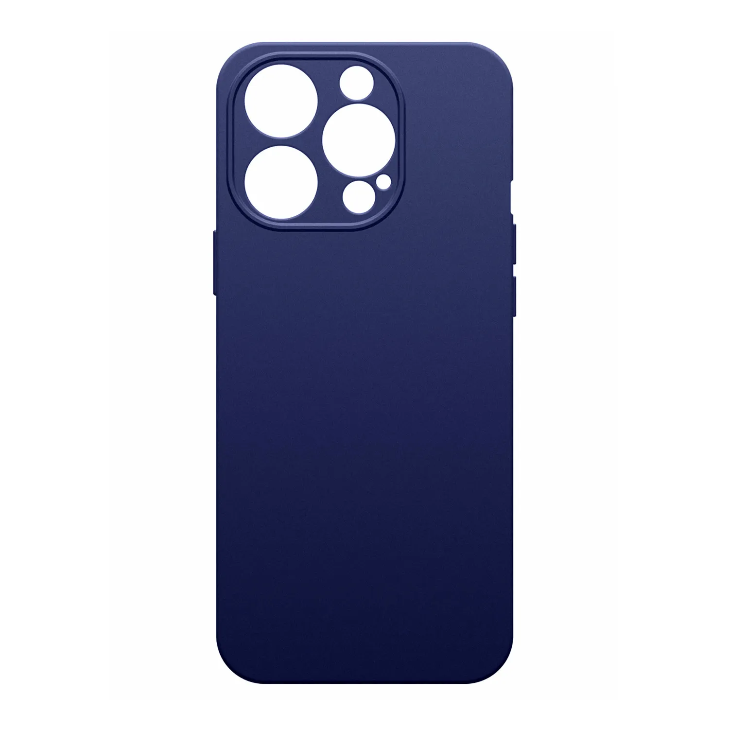 Чехол силиконовый с защитой камеры для Apple iPhone 15 Pro (темно - синий)