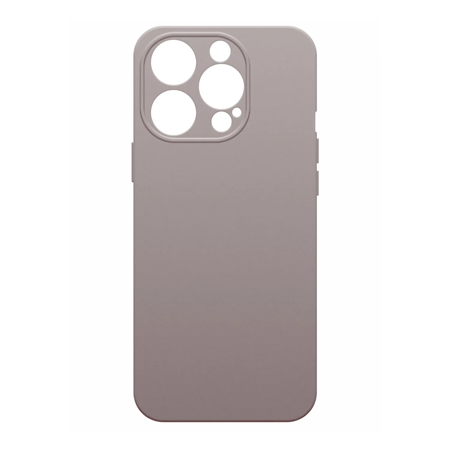 Чехол силиконовый с защитой камеры для Apple iPhone 15 Pro (серый песок)