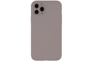 Чехол силиконовый с защитой камеры для Apple iPhone 12 Pro Max (серый песок)