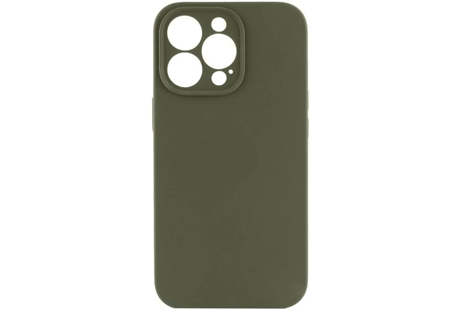 Чехол силиконовый с защитой камеры для Apple iPhone 14 Pro (хаки)