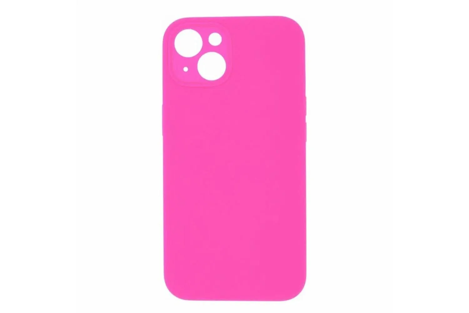 Чехол силиконовый с защитой камеры для Apple iPhone 14, iPhone 13 (ярко - розовый)