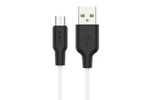 Кабель USB - MicroUSB HOCO X21 Plus, 2м (белый-черный)