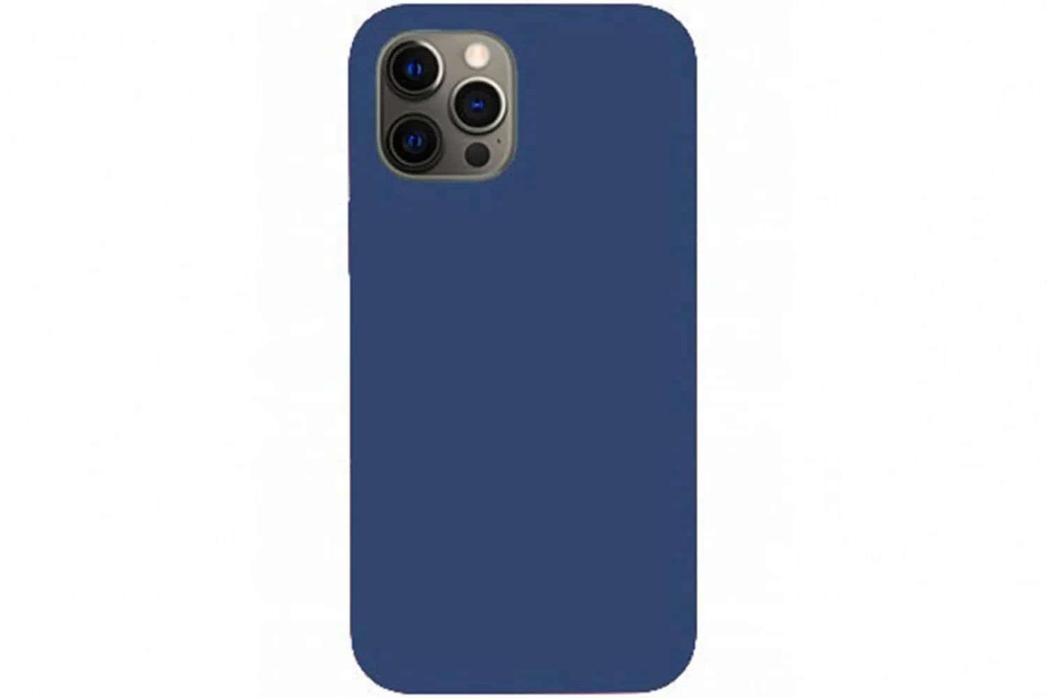 Чехол силиконовый для Apple iPhone 12, 12 Pro (тёмно - синий)