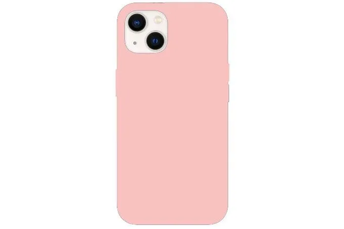 Чехол силиконовый для Apple iPhone 13, iPhone 14 (нежно - розовый)