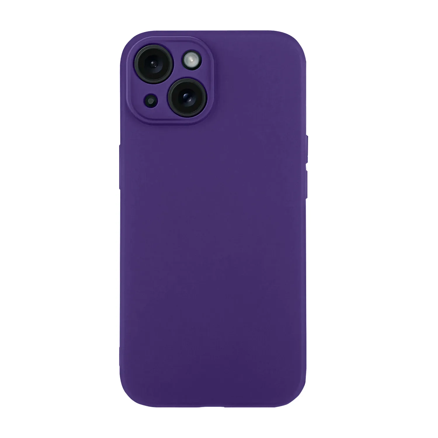 Чехол силиконовый с защитой камеры для Apple iPhone 15 (фиолетовый)