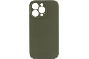 Чехол силиконовый с защитой камеры для Apple iPhone 14 Pro (хаки)