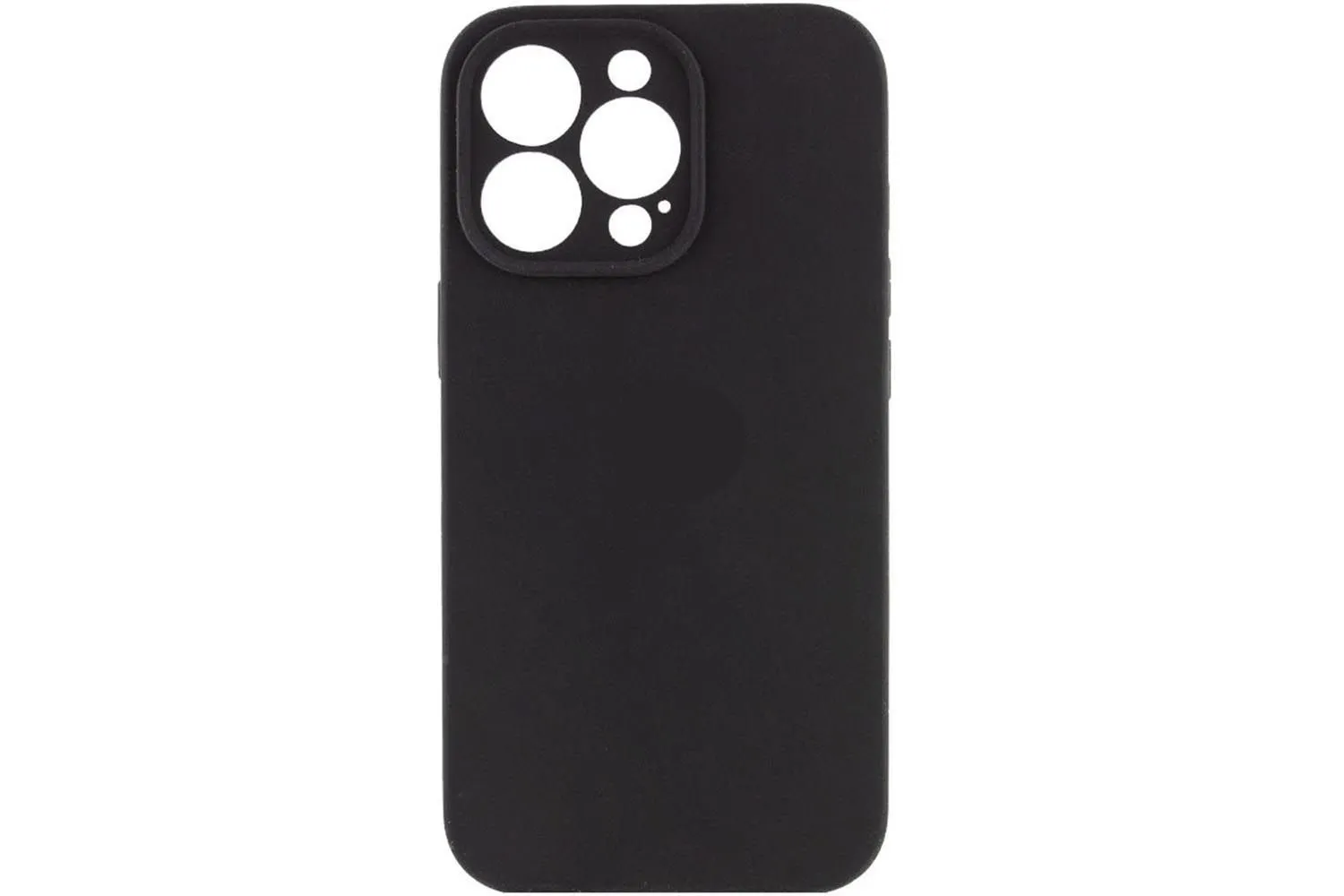 Чехол силиконовый с защитой камеры для Apple iPhone 14 Pro (черный)