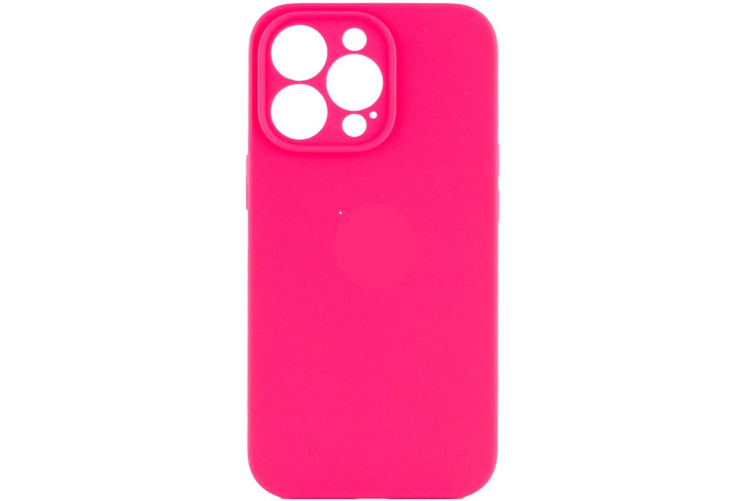 Чехол силиконовый с защитой камеры для Apple iPhone 13 Pro  (ярко - розовый)